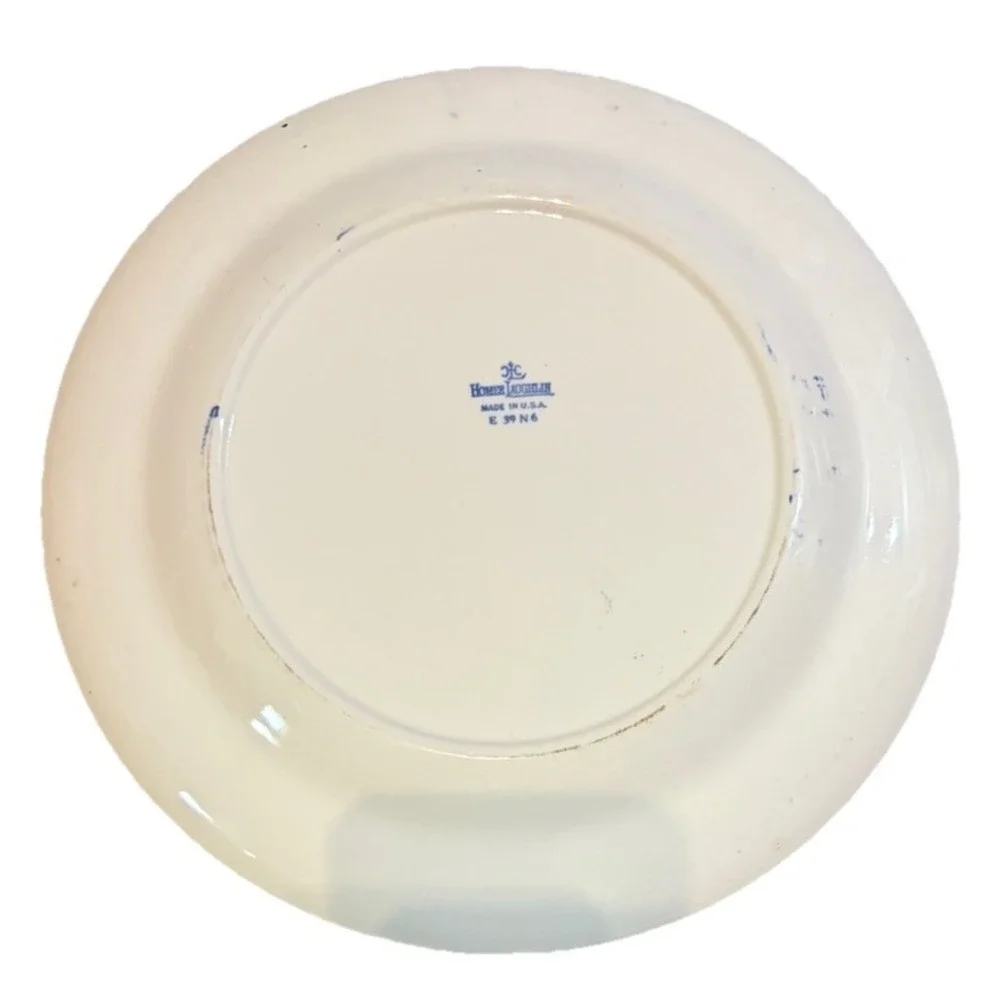 Blue Willow Homer Laughlin  9in Dinner Plate Made in USA H55N6  Vintage‎